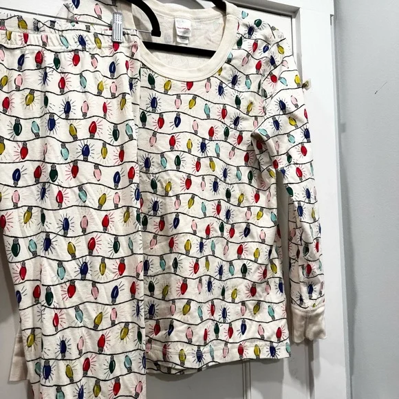 Hanna Andersson Women’s Holiday Long John Pajama Set Bright Blubs Christmas - Picture 6 of 11